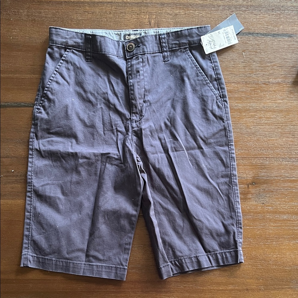 NWT OshKosh B'gosh sz 14 navy blue Shorts with adjustable waistband.